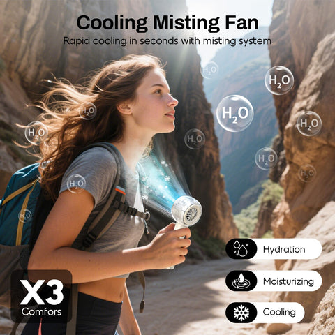 MACMORE misting fan ivory 15000 RPM airflow for rapid cooling