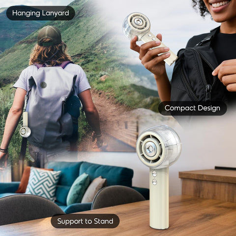 MACMORE misting fan ivory compact desk use for personal cooling