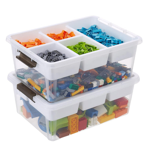 MACOPRO 17 QT storage box with removable tray keeps small items organized.