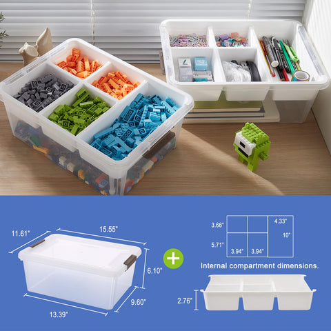 MACOPRO 17 QT storage box stacked design saves space in homes and classrooms.