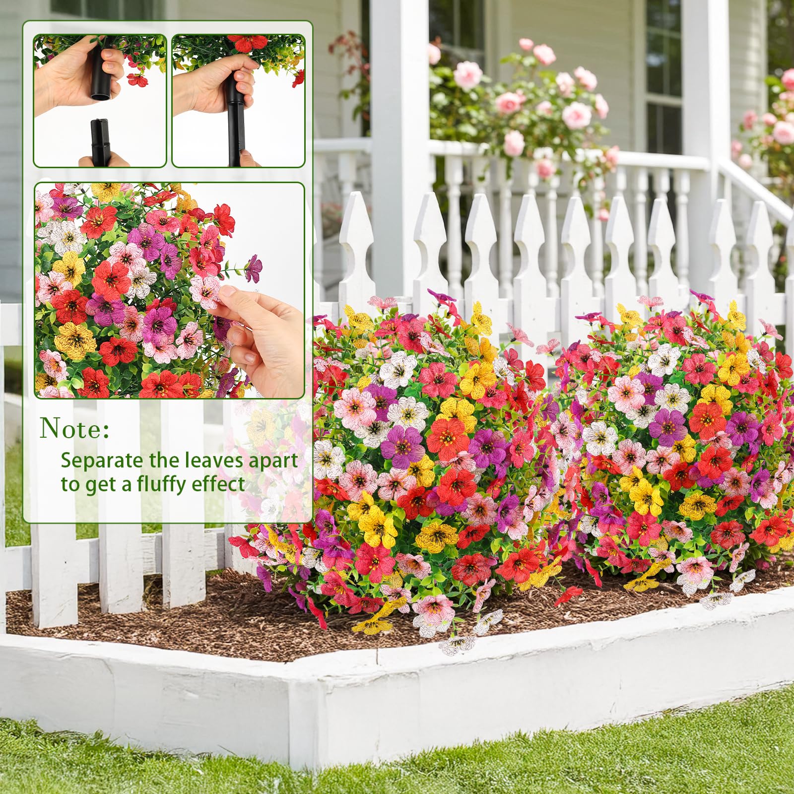 MACTING topiary with 210 flower heads emphasizing colorful, low-maintenance accent