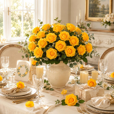MACTING foam rose with 7-inch flexible stem for easy DIY centerpieces.