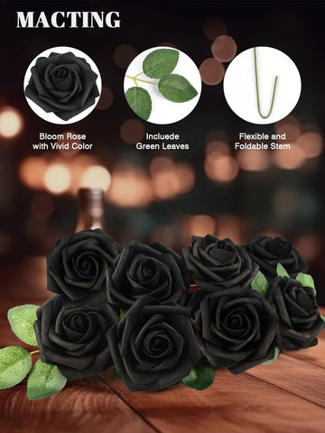 MACTING foam rose leaves detail complements bouquet greenery