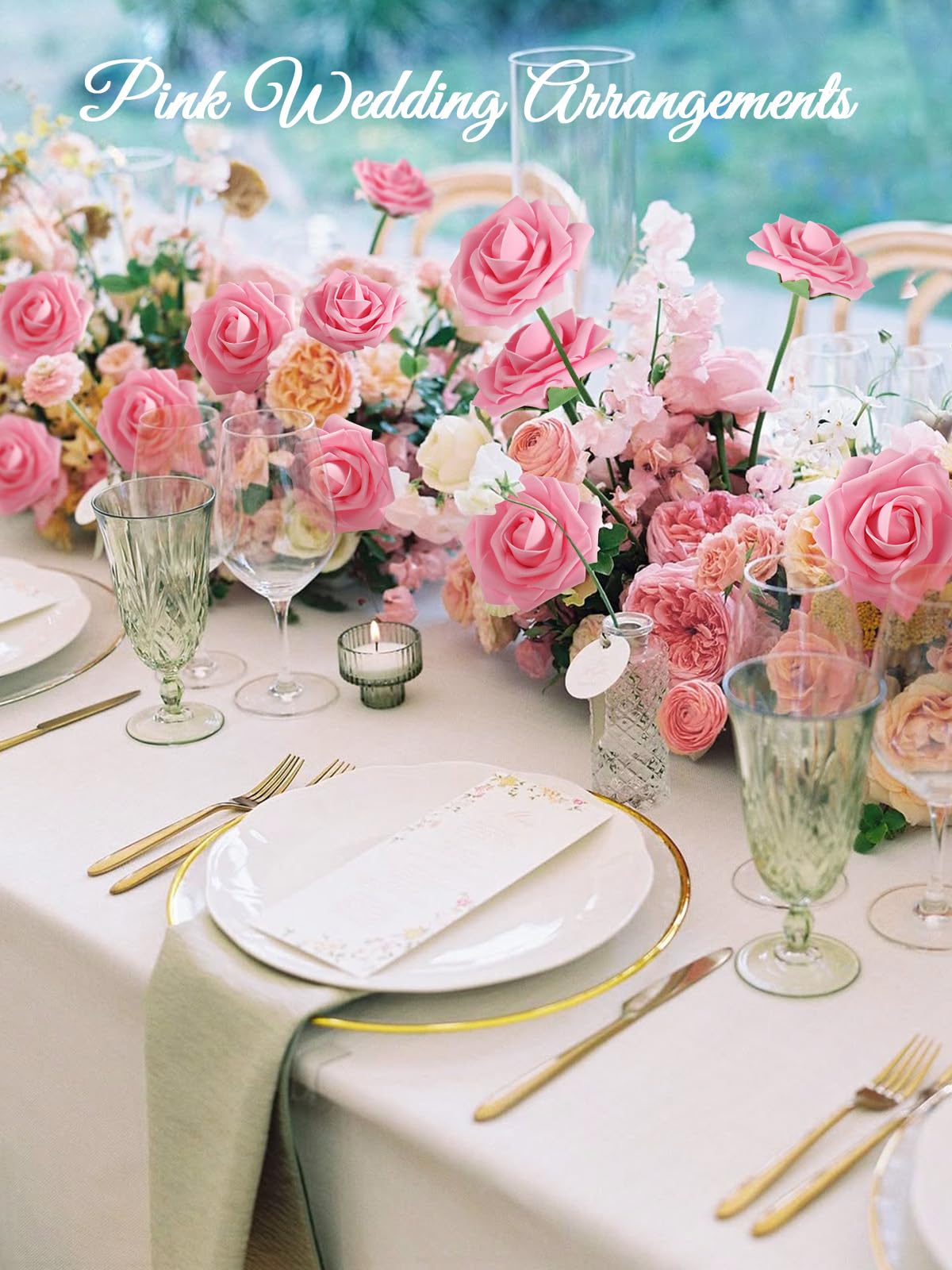 MACTING real-touch foam rose flowers for realistic centerpiece looks