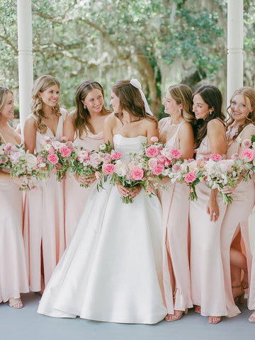 MACTING wedding bouquet ideas with foam roses for lasting decor