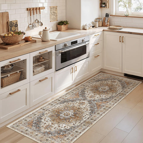 Madane rug with non-slip backing keeps entryways safe and steady