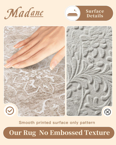 Madane pet-friendly low-pile rug reduces hair buildup and cleaning needs