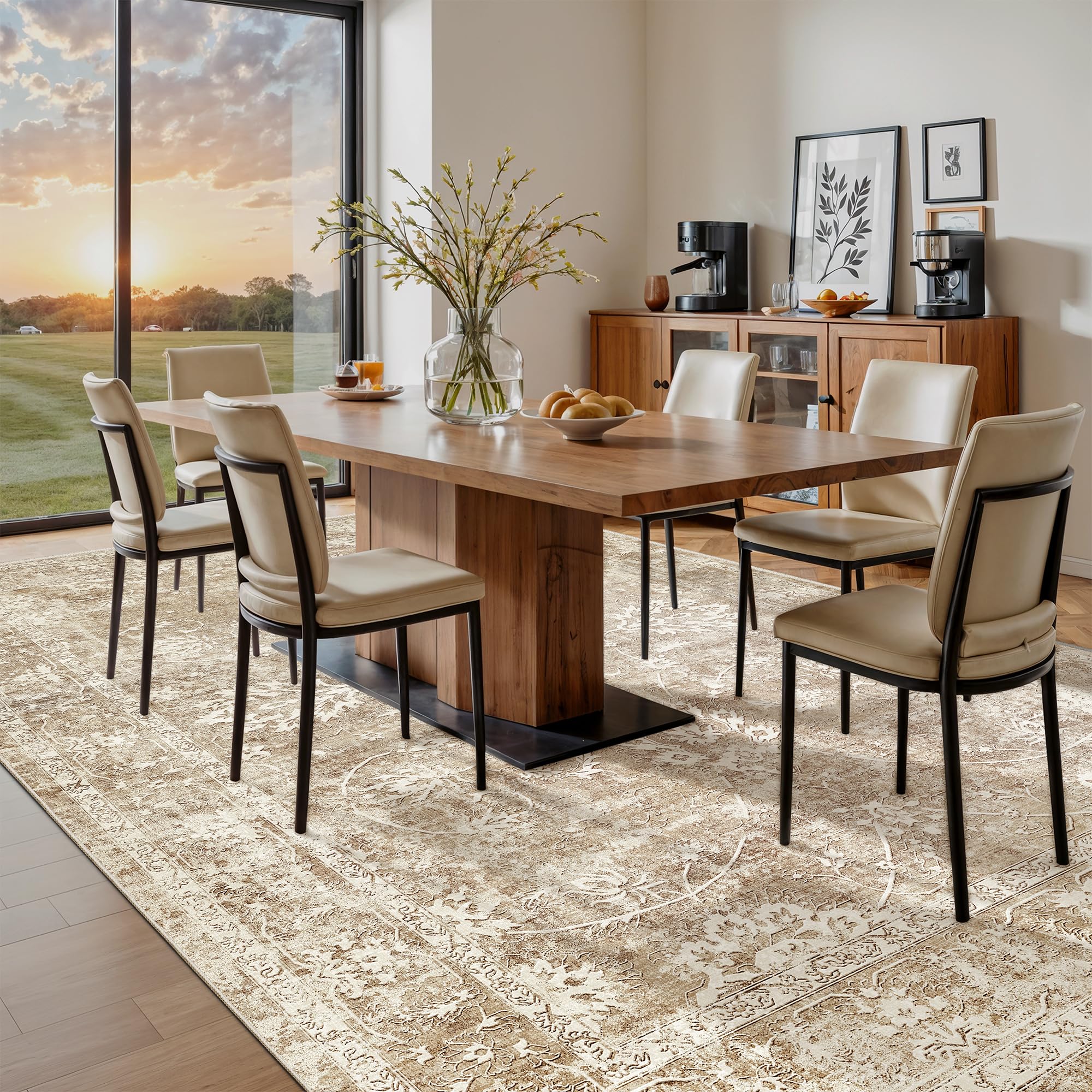Madane pet-friendly low-pile rug suitable for kids and pets.
