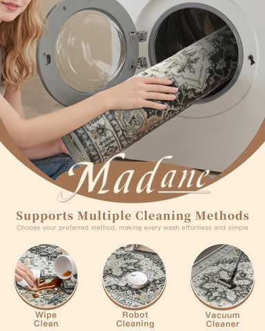 Madane 2x8 pet-friendly stain-resistant rug for busy homes.