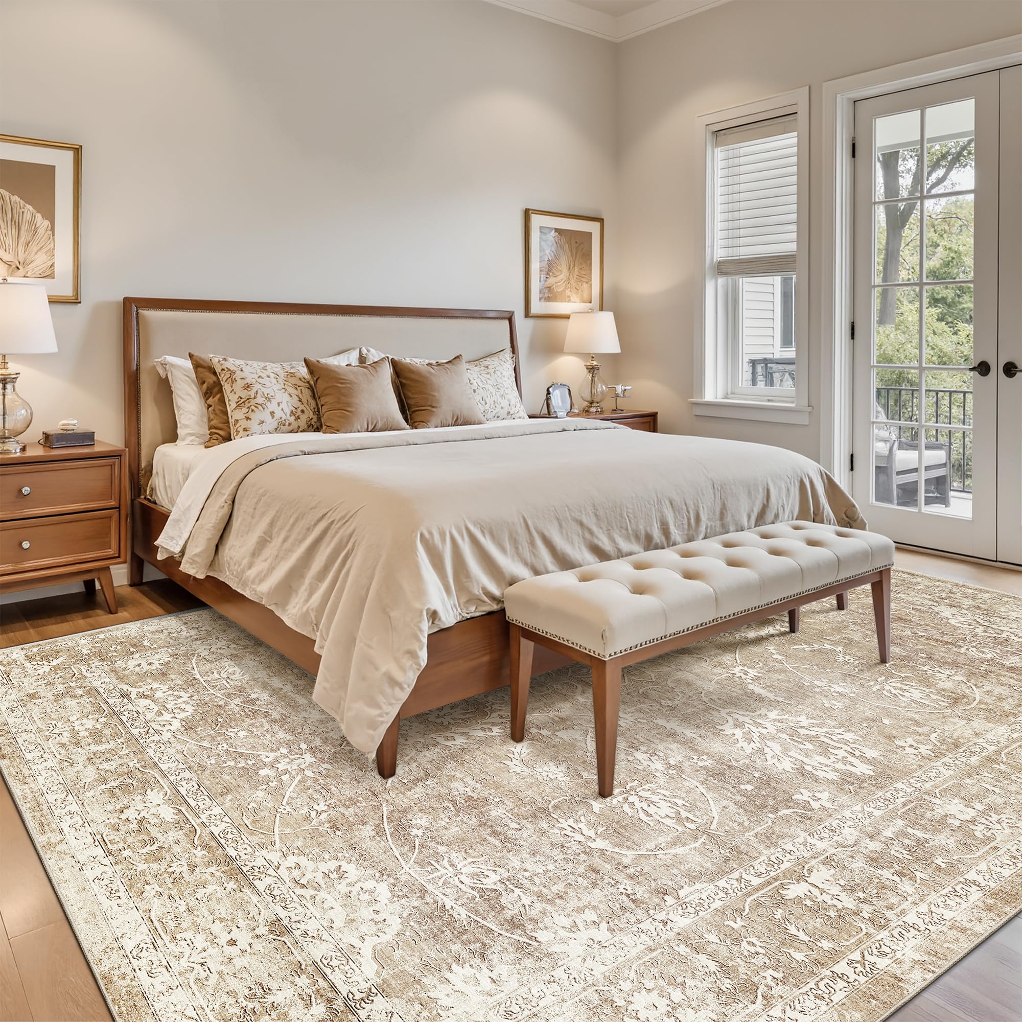 Close-up of Madane rug showing ultra-soft texture for barefoot comfort.
