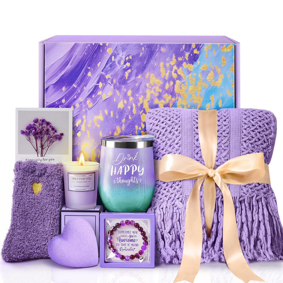 MADDIFY lavender self-care gift box, ready-to-gift presentation for birthdays and special occasions.
