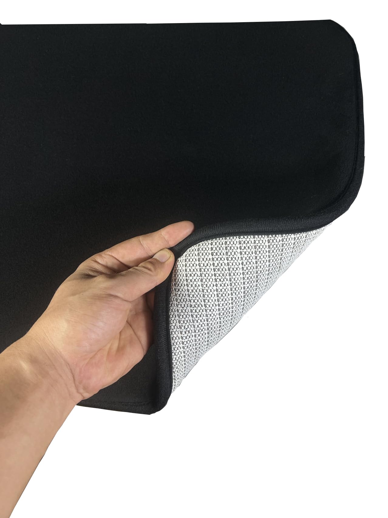 Madeals black bathroom rug set for a cohesive, stylish bathroom look.