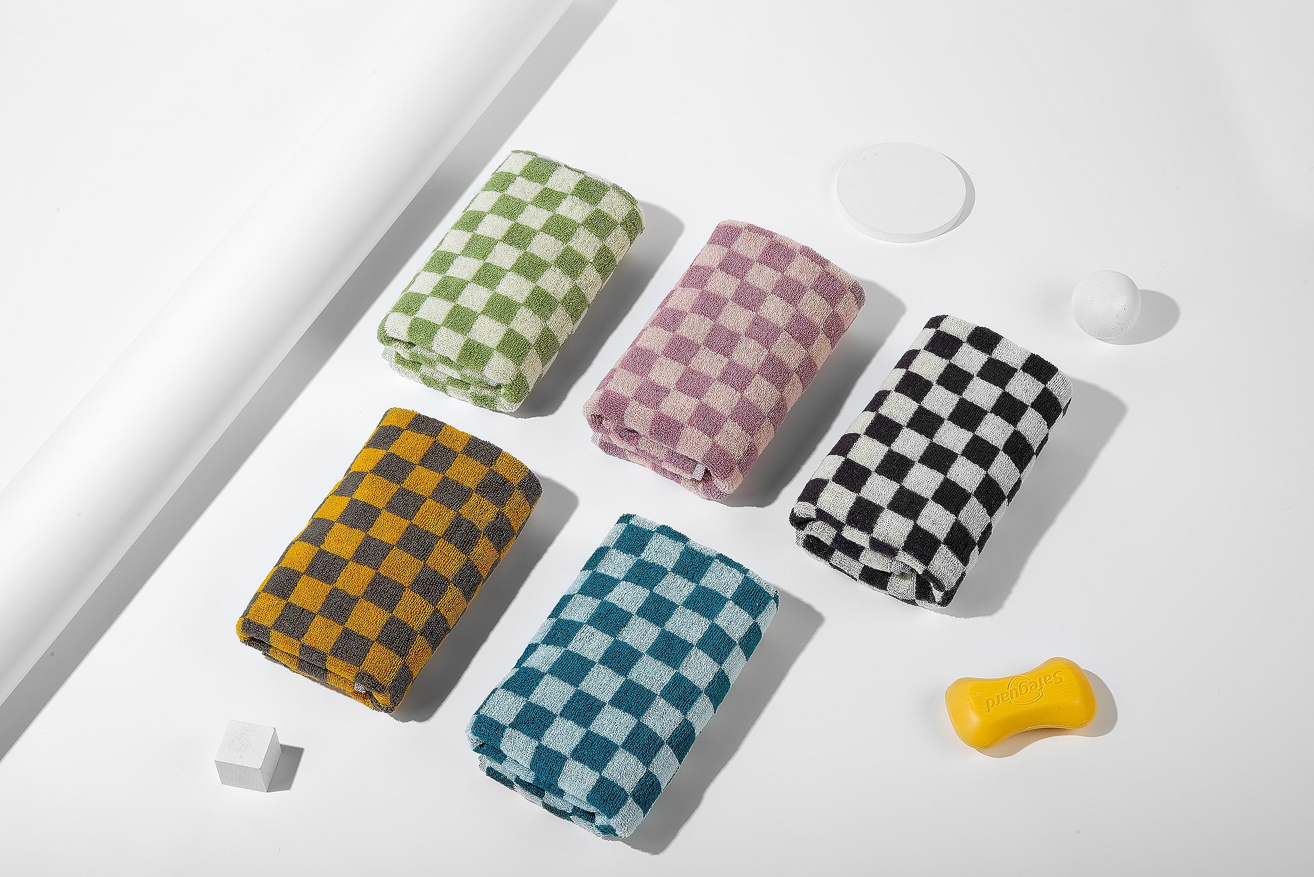 Madi-Cadi five-pack cotton towels, soft and plush for daily use.