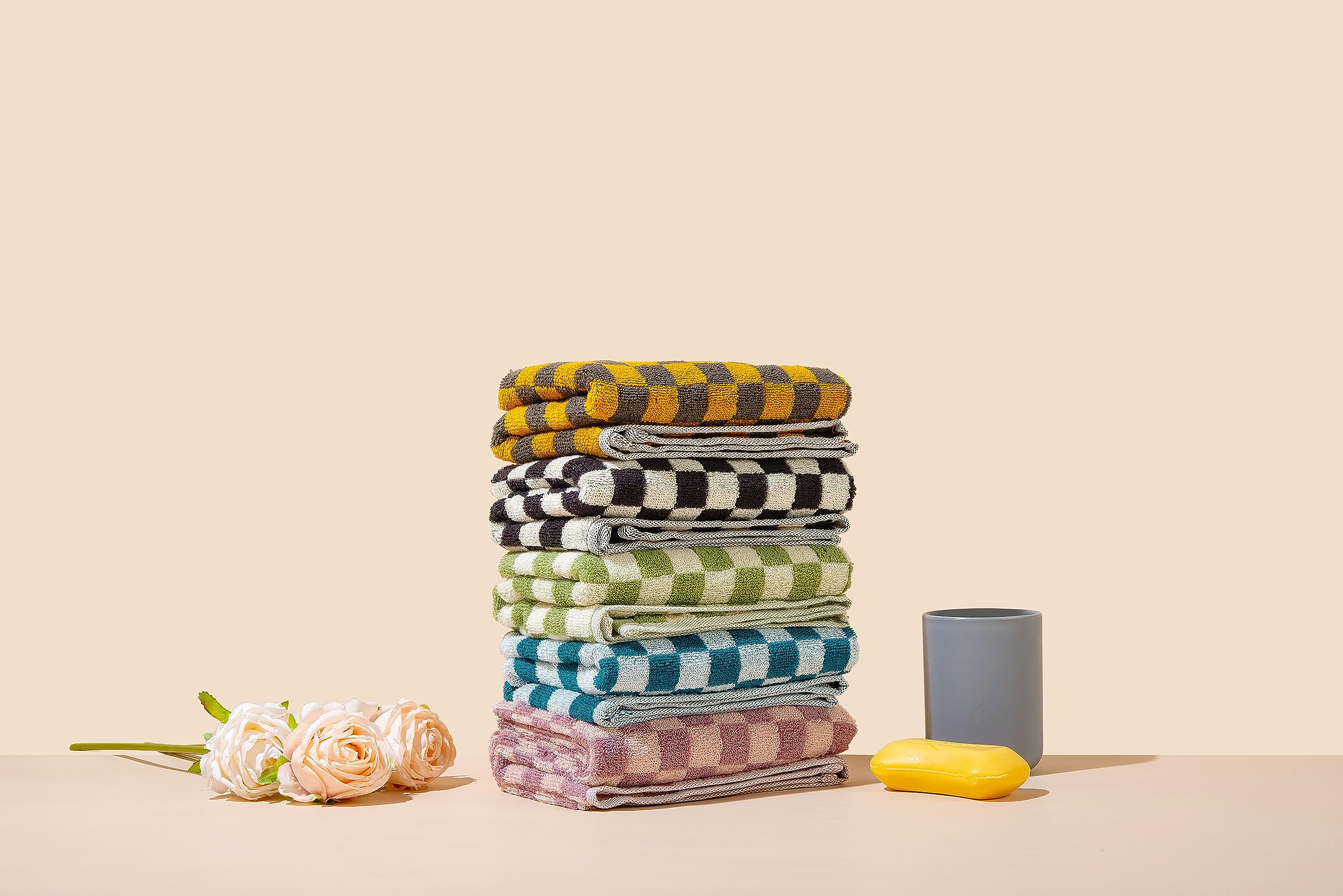 Madi-Cadi towels with reinforced edges for lasting durability.
