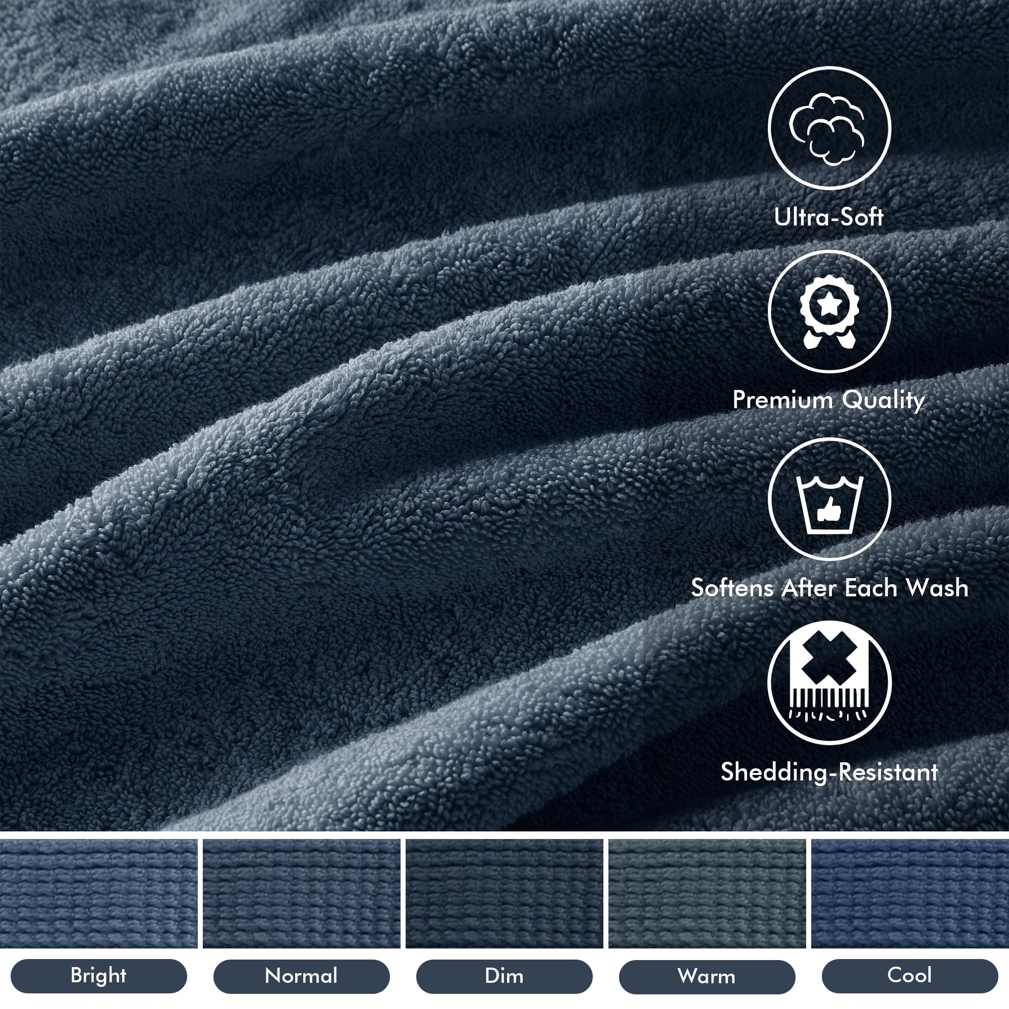 Madison Park bath towel double-ply loops close-up emphasizes lint resistance