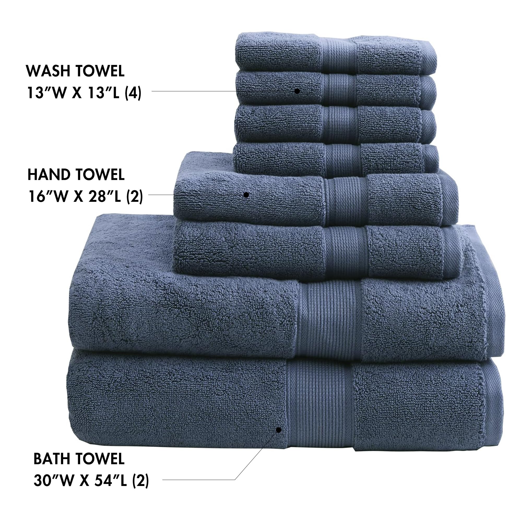 Madison Park 800GSM hand towel slate blue, soft daily use