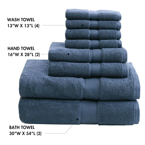 Madison Park 800GSM hand towel slate blue, soft daily use