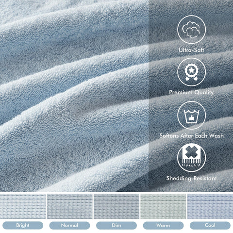 Madison Park 800GSM washcloths 13" x 13" emphasize gentle cleansing and durability.