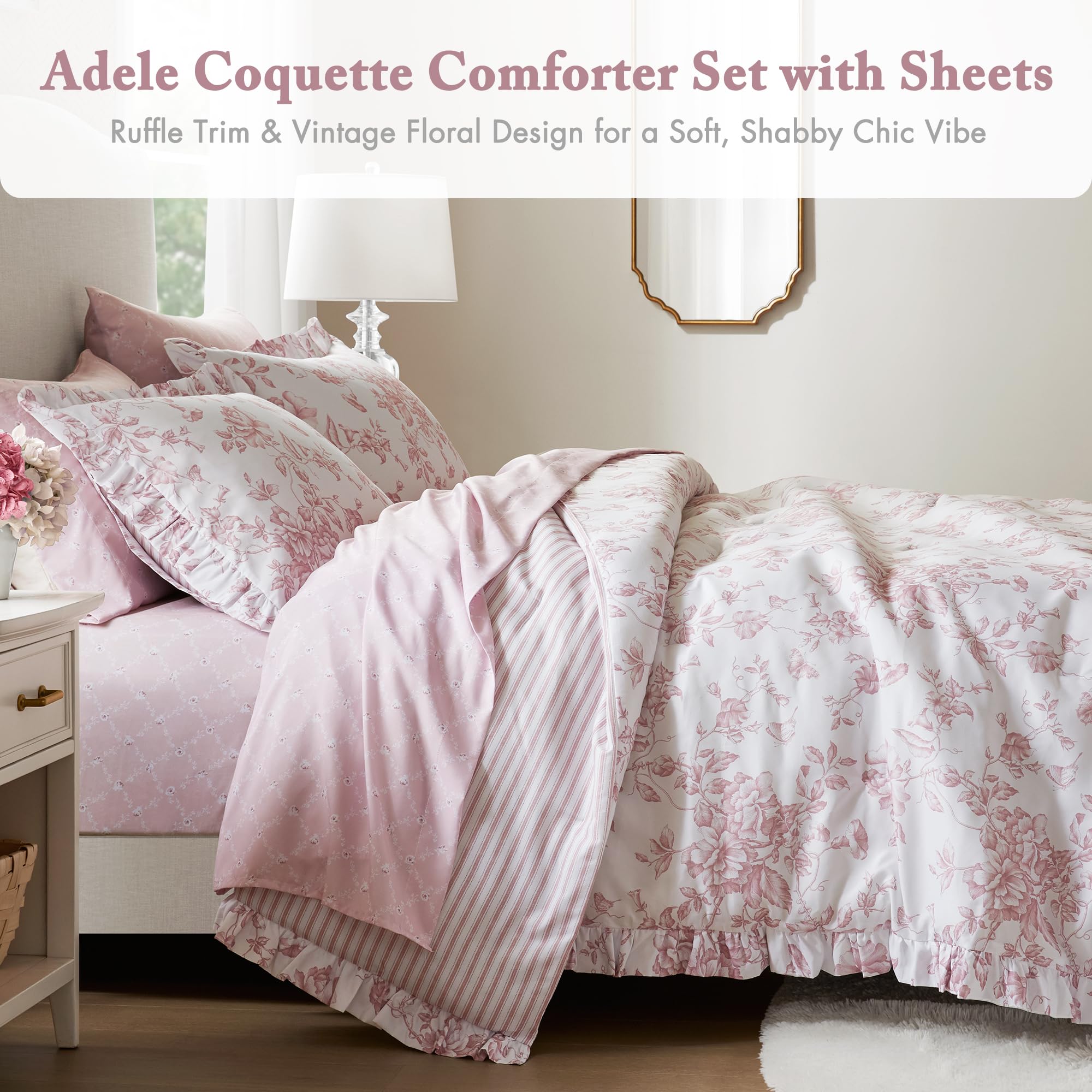 Adele bedding set back reveals reversible stripe design for two looks