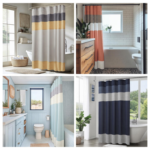 Madison Park Amherst size options 72x72 and 72x84 for standard baths.