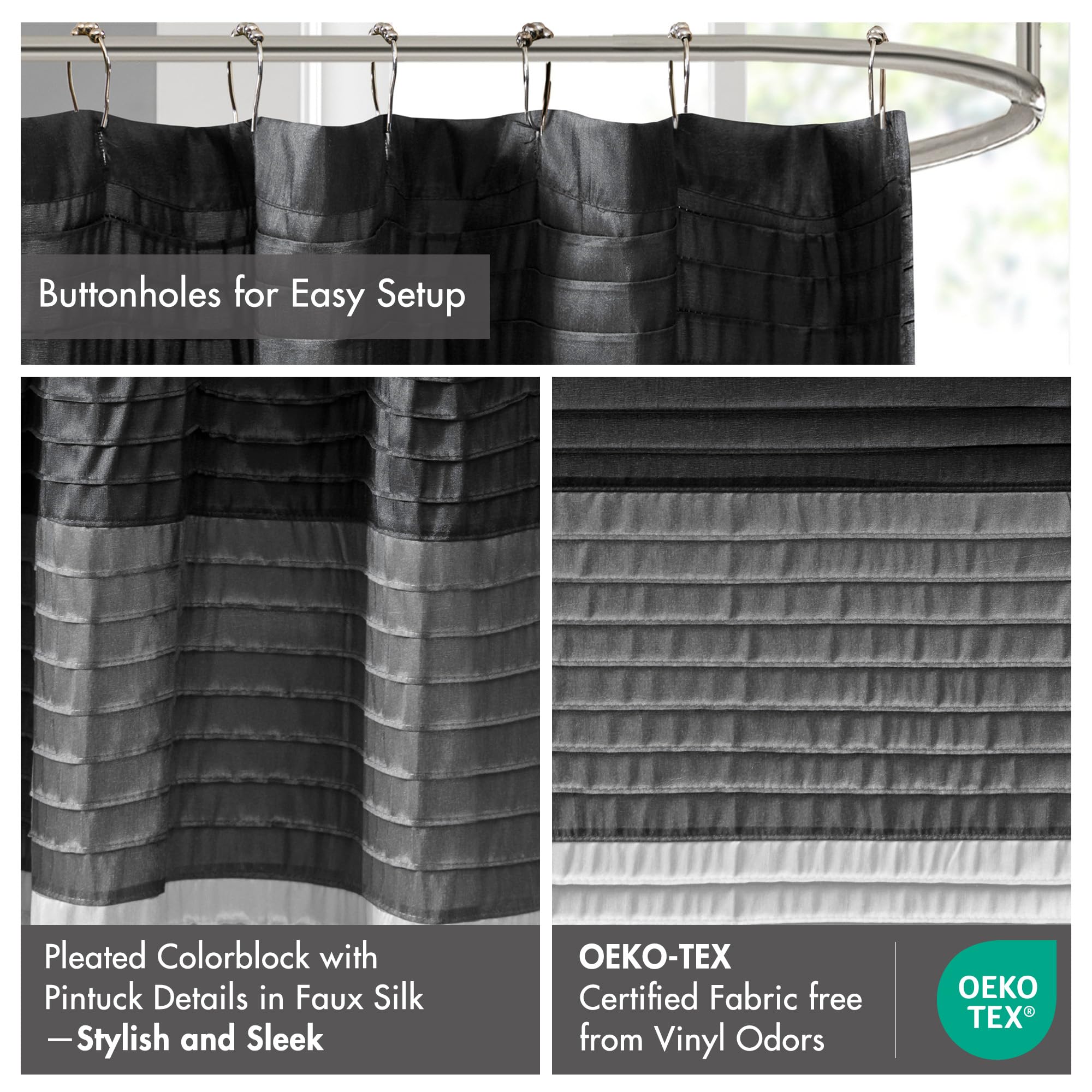 Madison Park Amherst pieced striped design adds visual depth.
