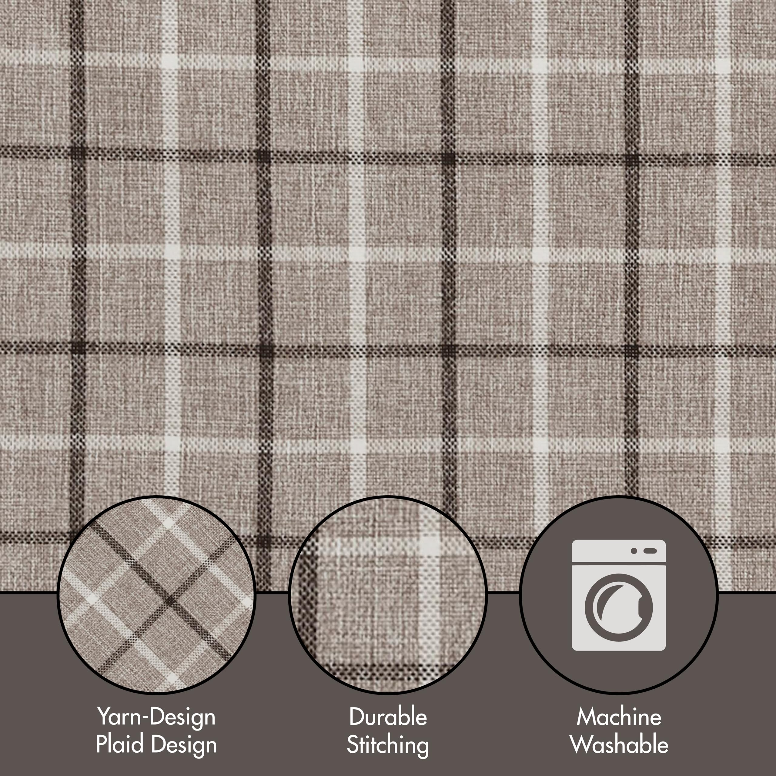 Madison Park Anaheim plaid curtain rod-pocket and back-tab setup ready for easy hanging.