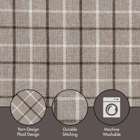 Madison Park Anaheim plaid curtain rod-pocket and back-tab setup ready for easy hanging.