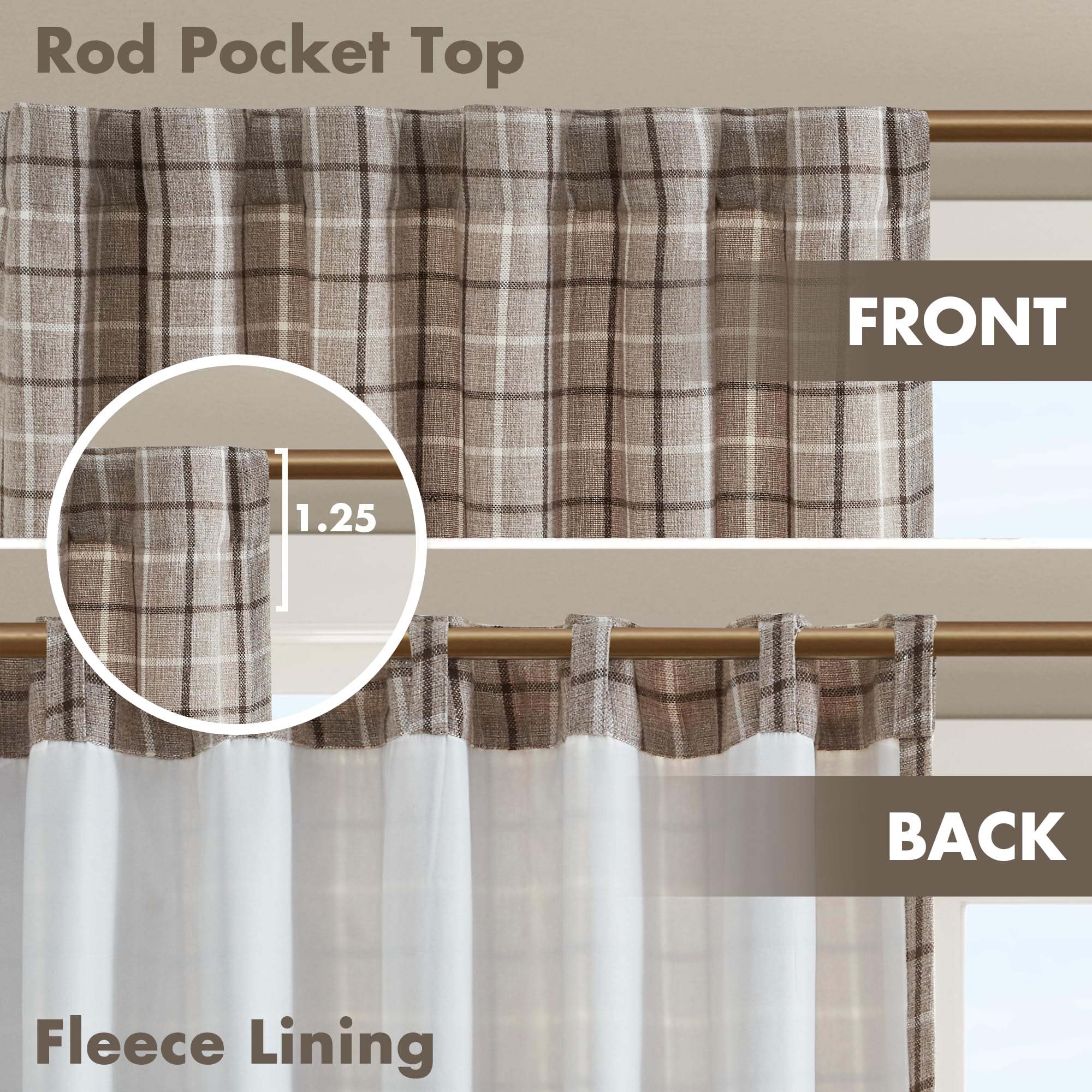 Madison Park Anaheim plaid curtain soft light filtering suitable for living spaces.