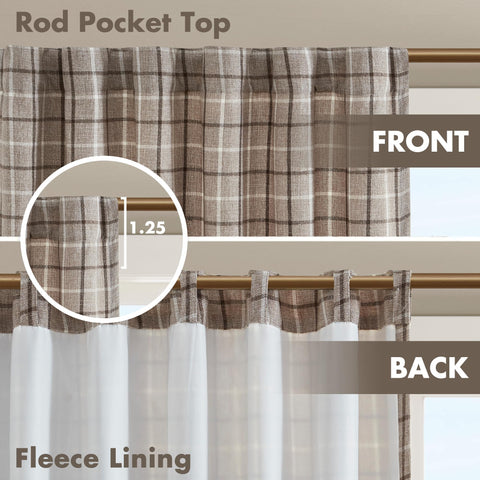 Madison Park Anaheim plaid curtain soft light filtering suitable for living spaces.