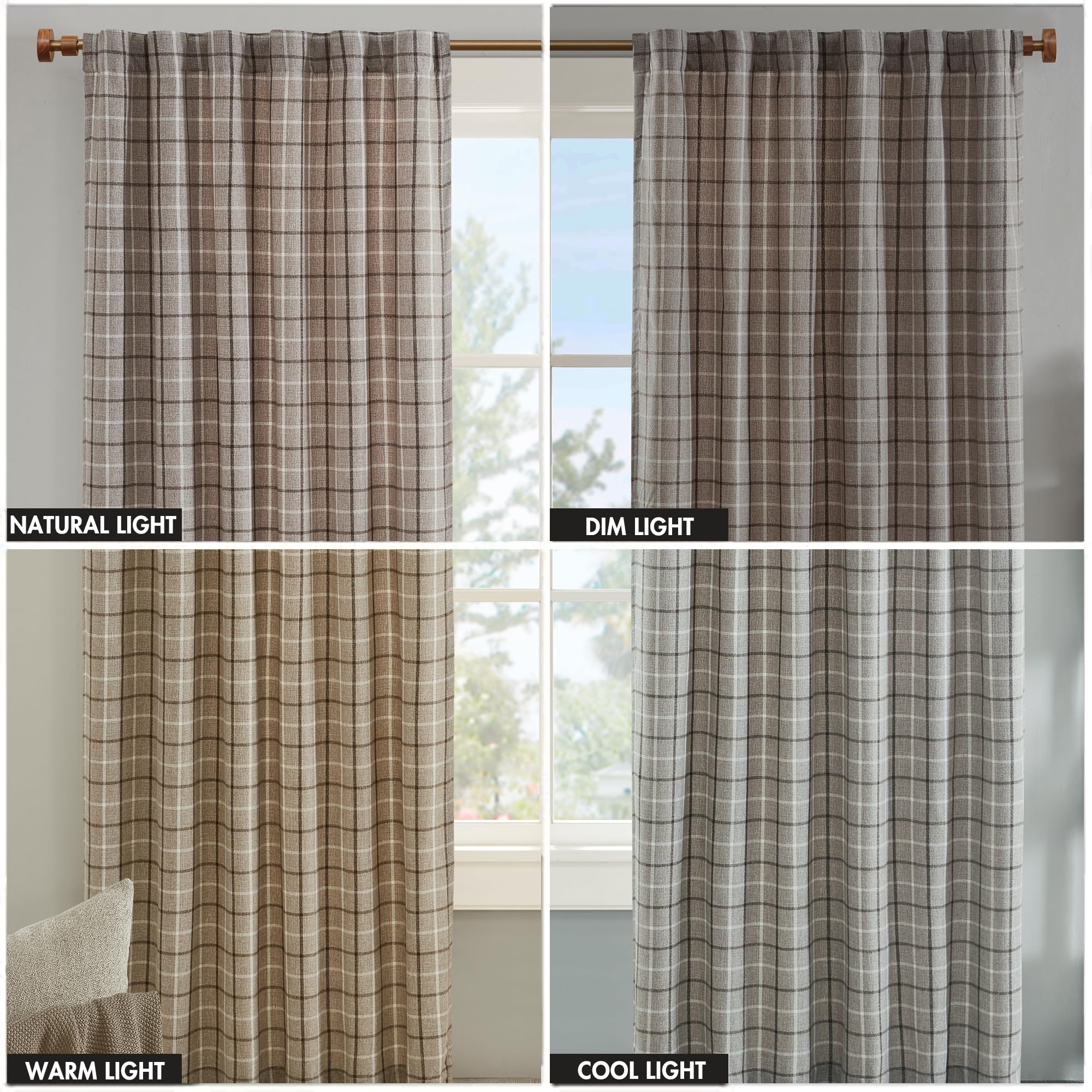 Madison Park Anaheim plaid curtain thermal insulation hint for year-round comfort.
