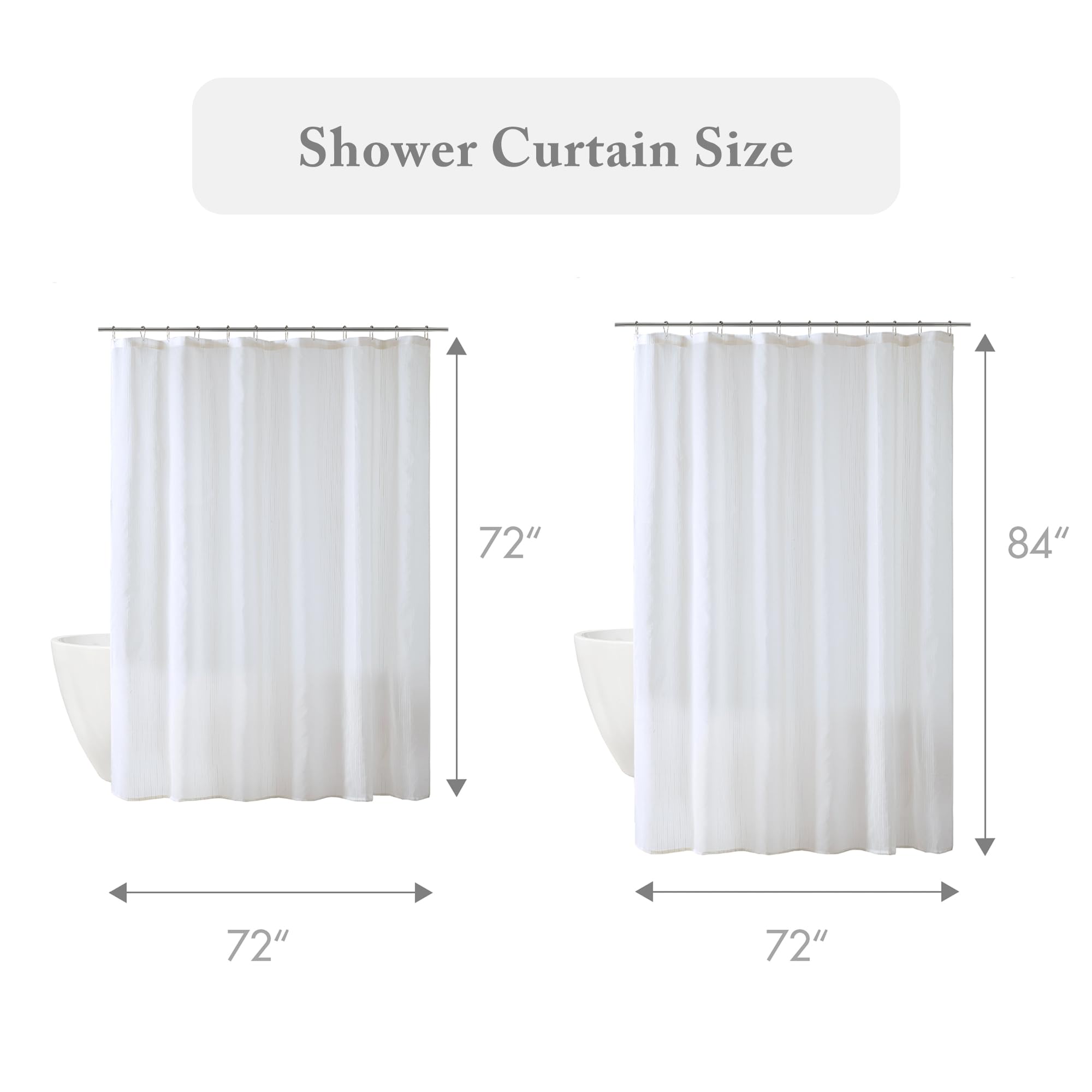 Madison Park Anna 72x72 inches fits standard showers for quick setup.