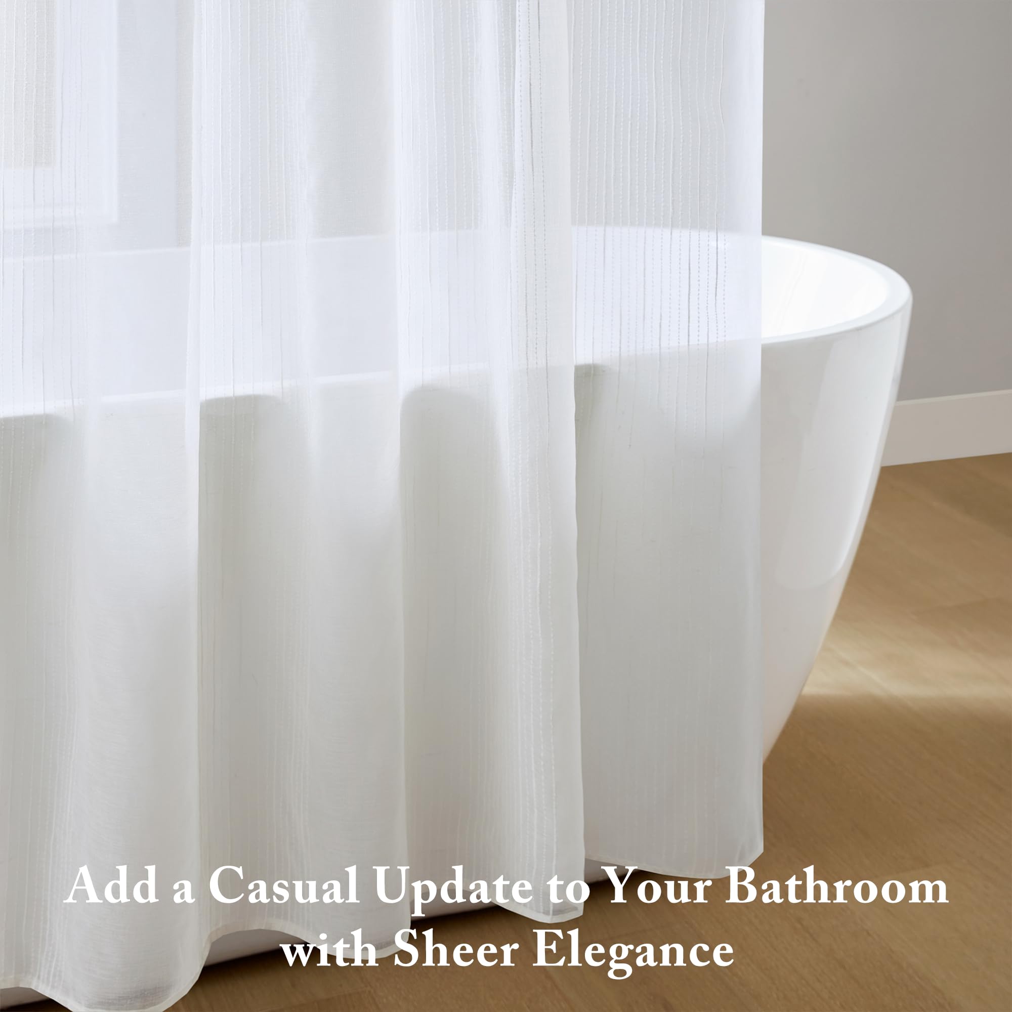 Madison Park Anna ivory hue provides a bright, calming backdrop for a bathroom.