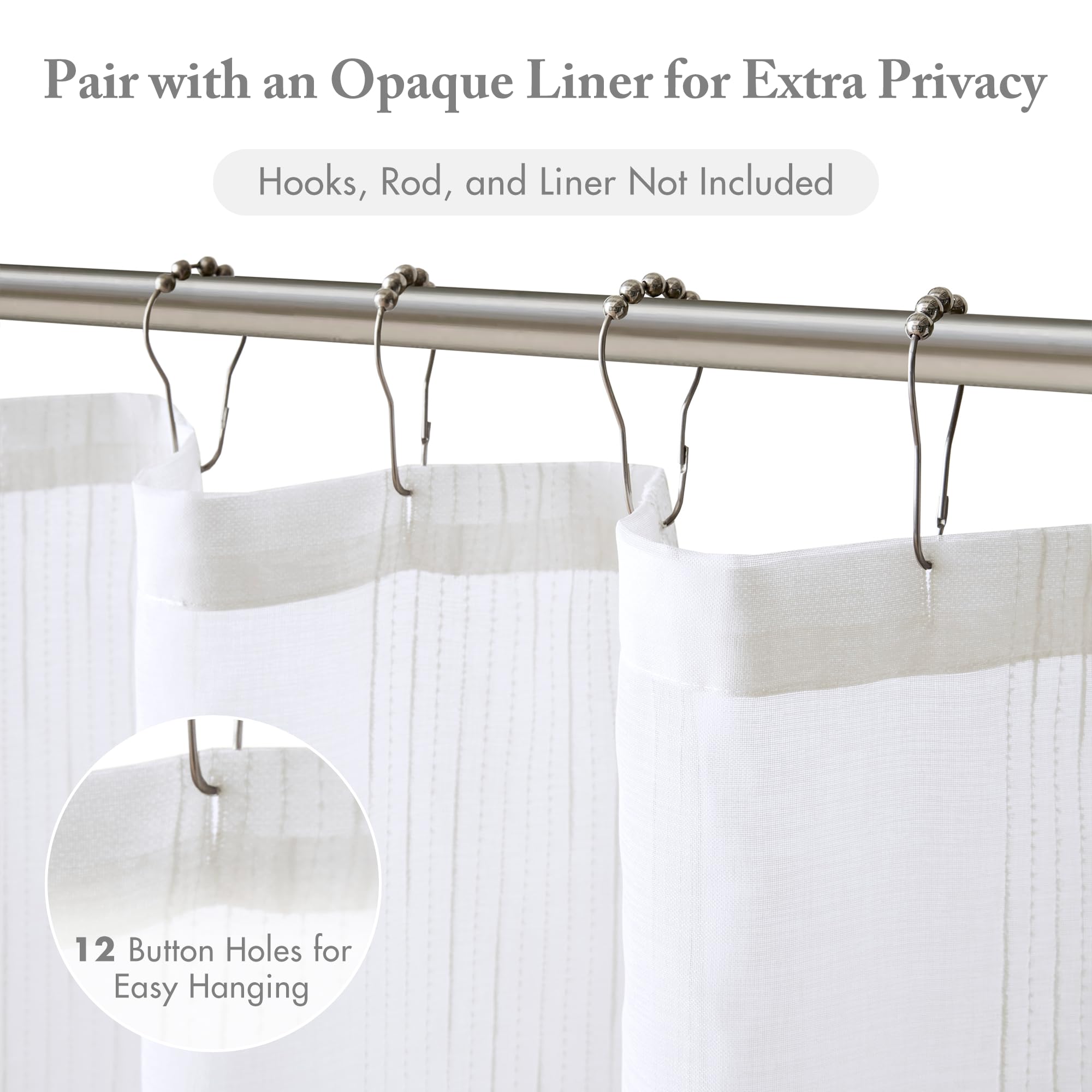 Madison Park Anna sheer backdrop creates a soft look with liner option.