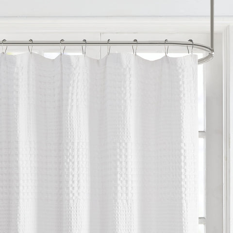 Madison Park Arlo 100% cotton curtain close-up shows natural touch.