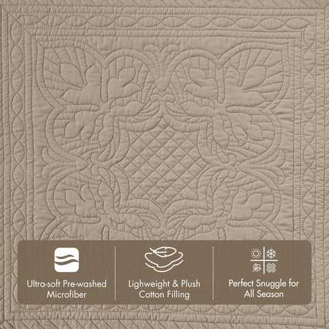 Madison Park Tuscany shams arranged with the cover for cohesive coastal style