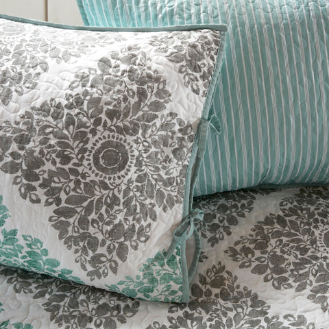 Madison Park Decorative Pillow features floral embroidery for texture