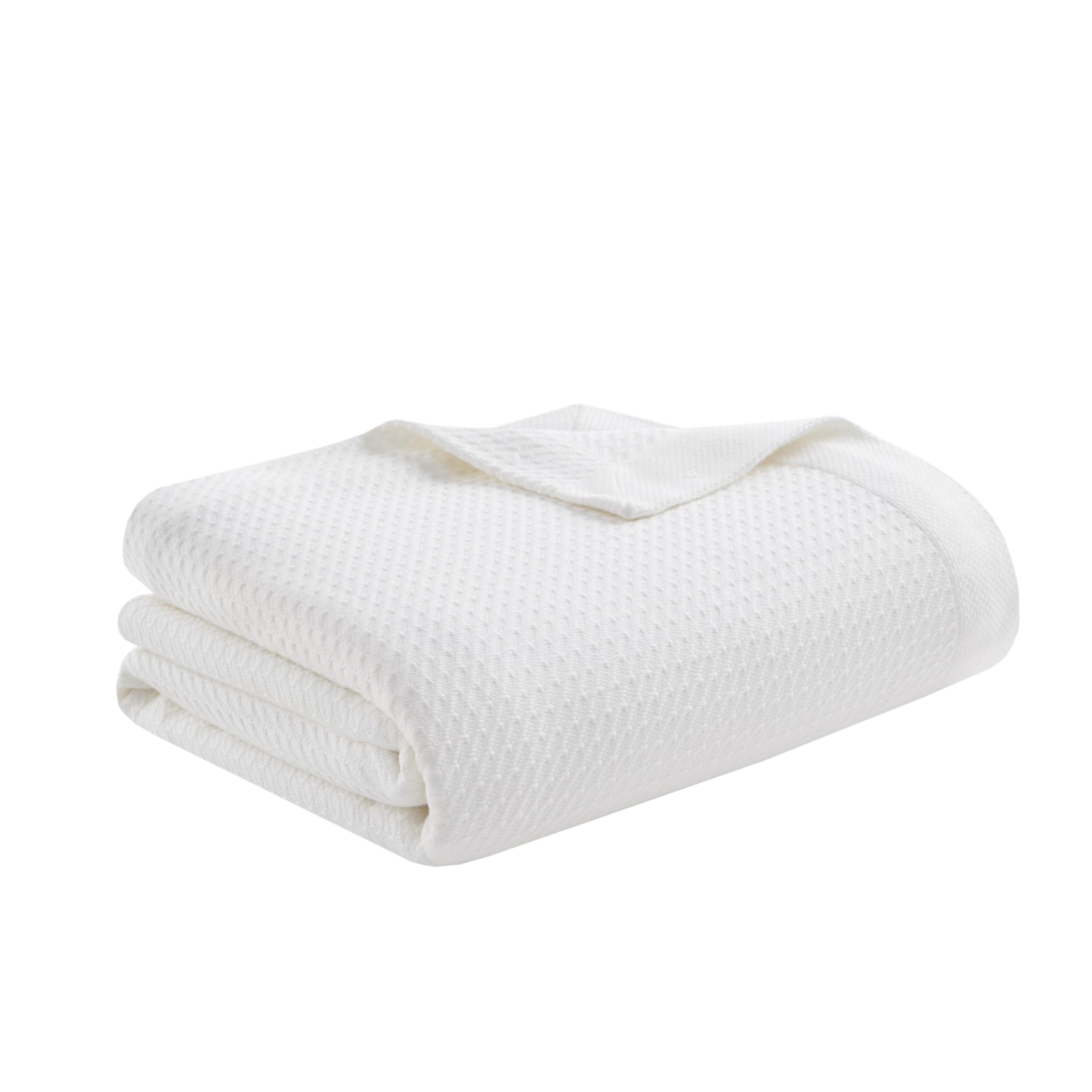 Madison Park Egyptian Cotton Blanket closeup texture shows soft, breathable fibers for year-round comfort.