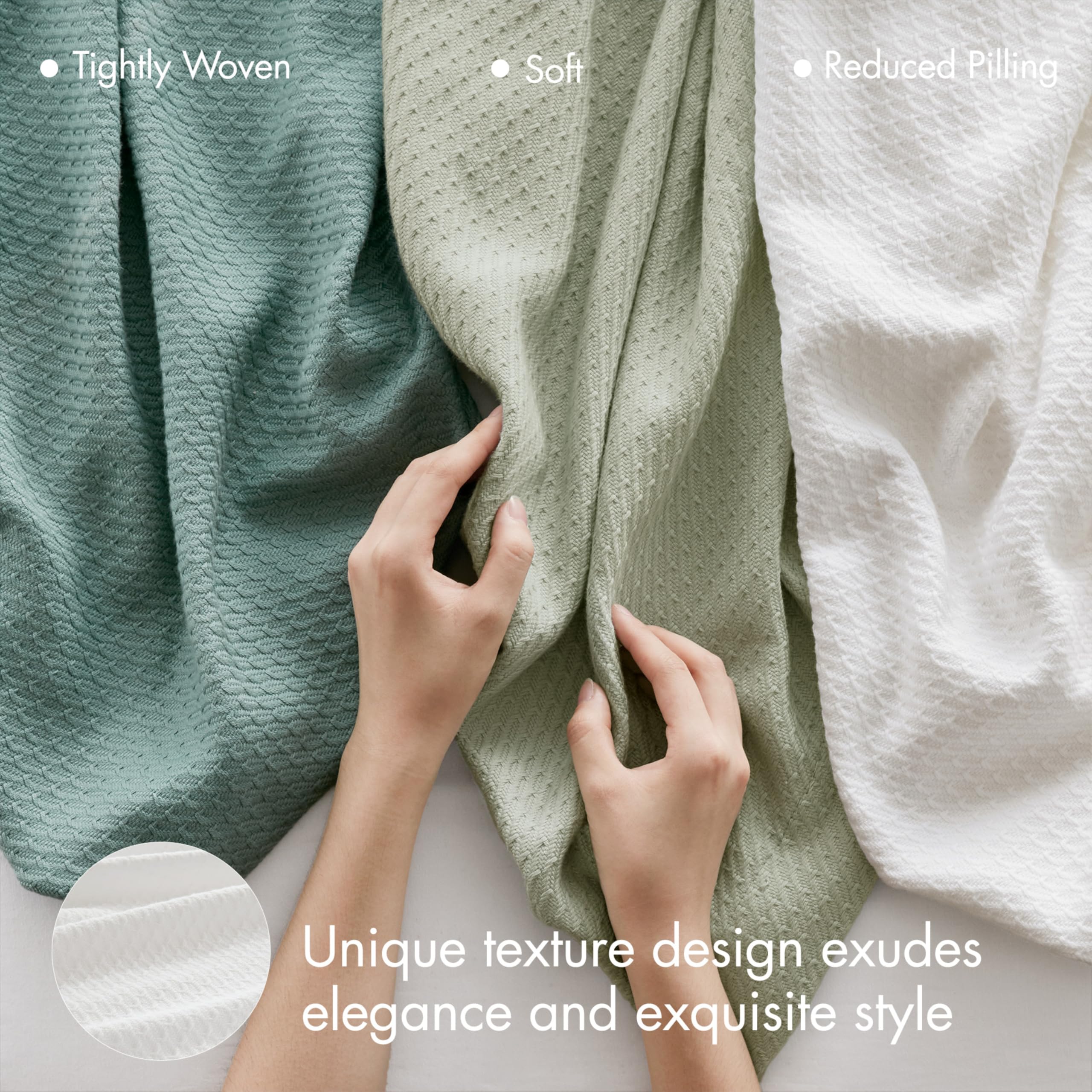 Madison Park Egyptian Cotton Blanket soft fiber closeup emphasizing plush feel.