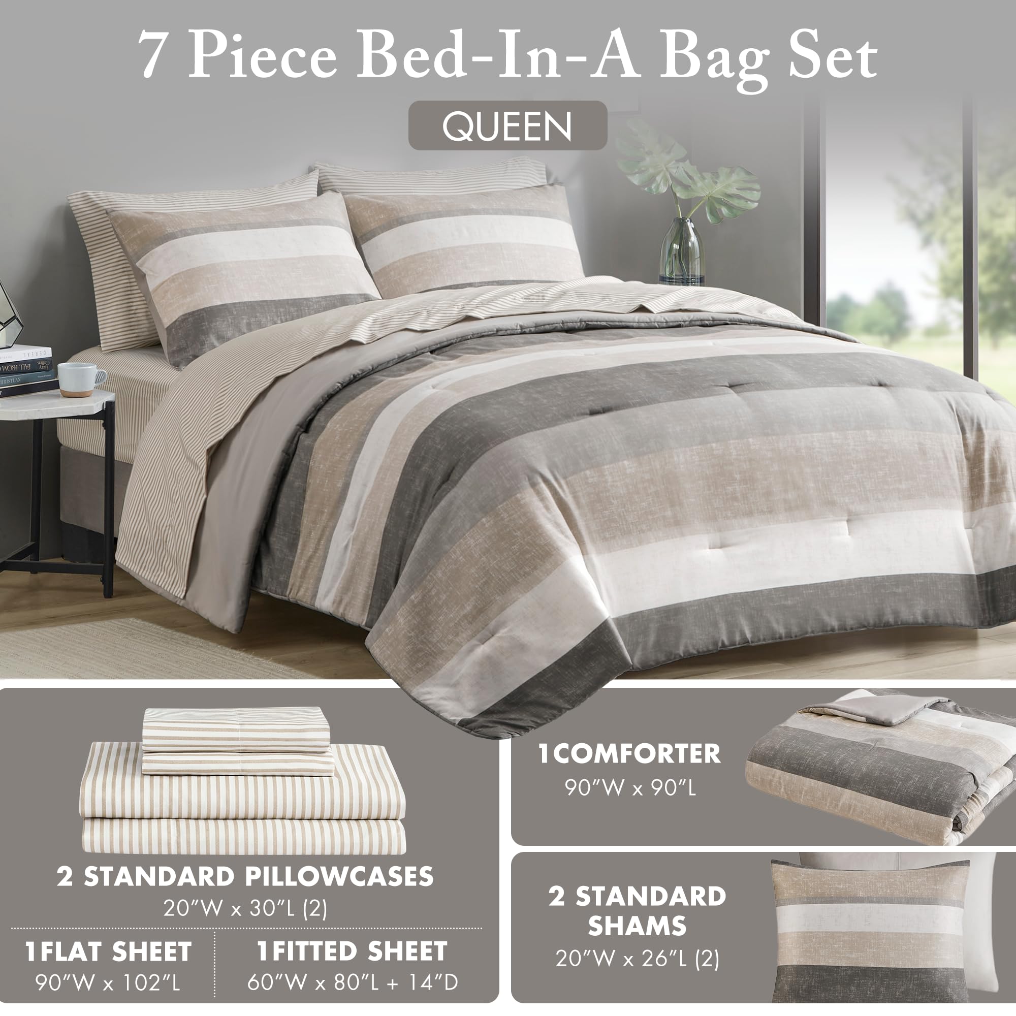Madison Park Essentials Jaxon fitted sheet depth supports standard mattresses with a secure fit.