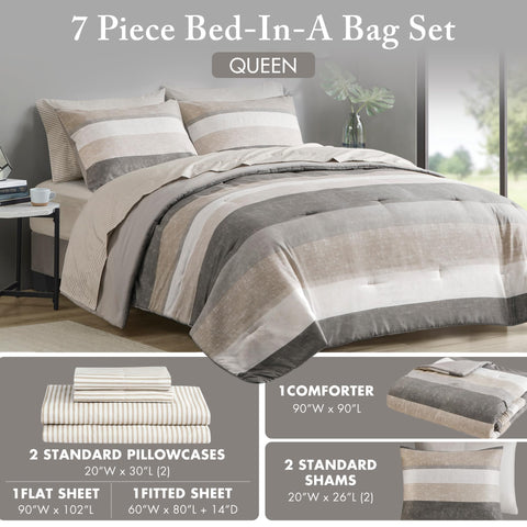 Madison Park Essentials Jaxon fitted sheet depth supports standard mattresses with a secure fit.