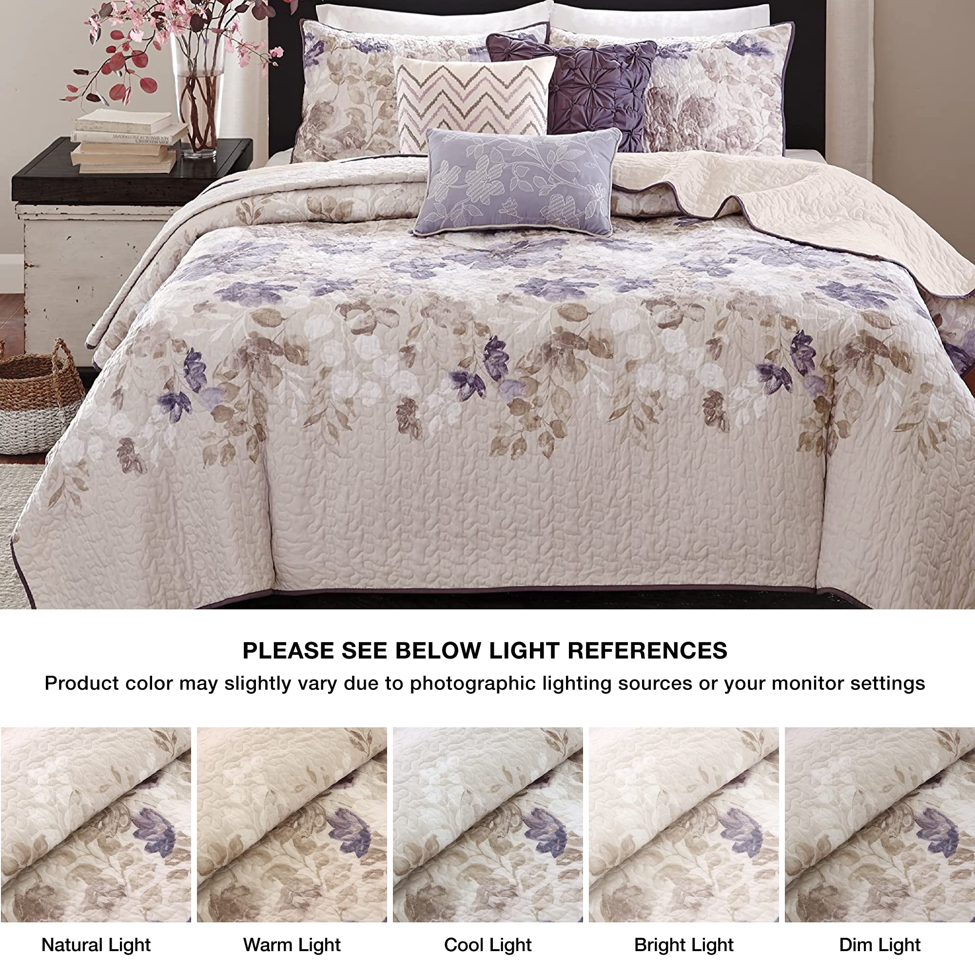 Madison Park Luna coverlet edge fades to ivory for versatile look