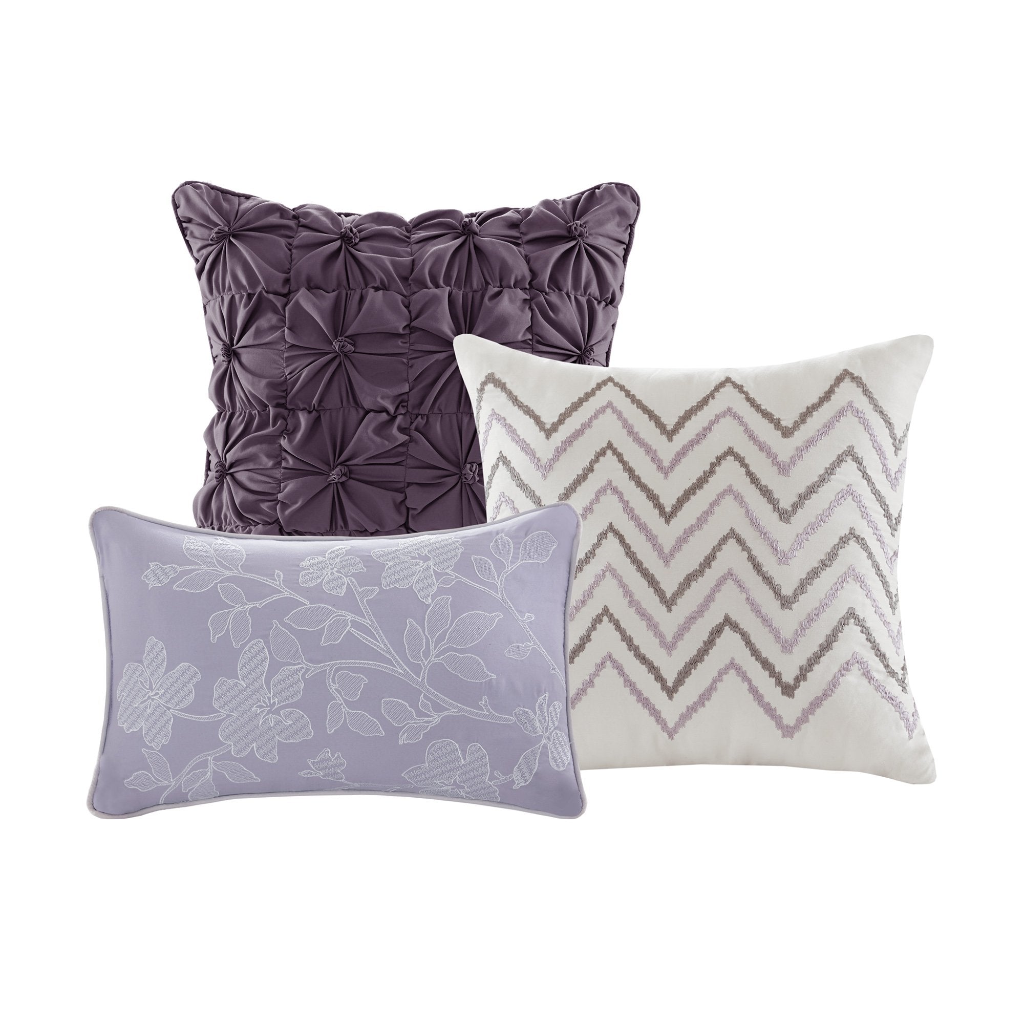 Madison Park Luna decorative pillow 16x16 complements the bouquet motif