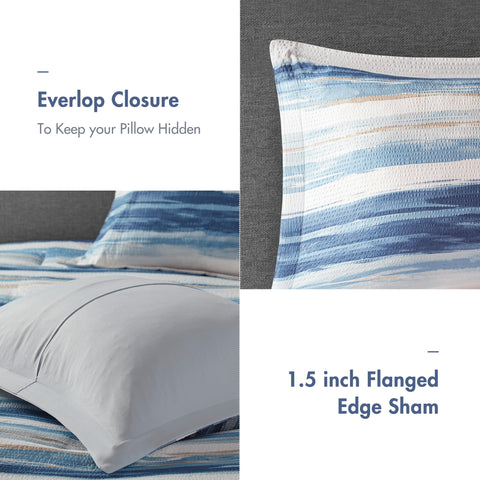 Full/Queen Marina eight-piece set layout on bed