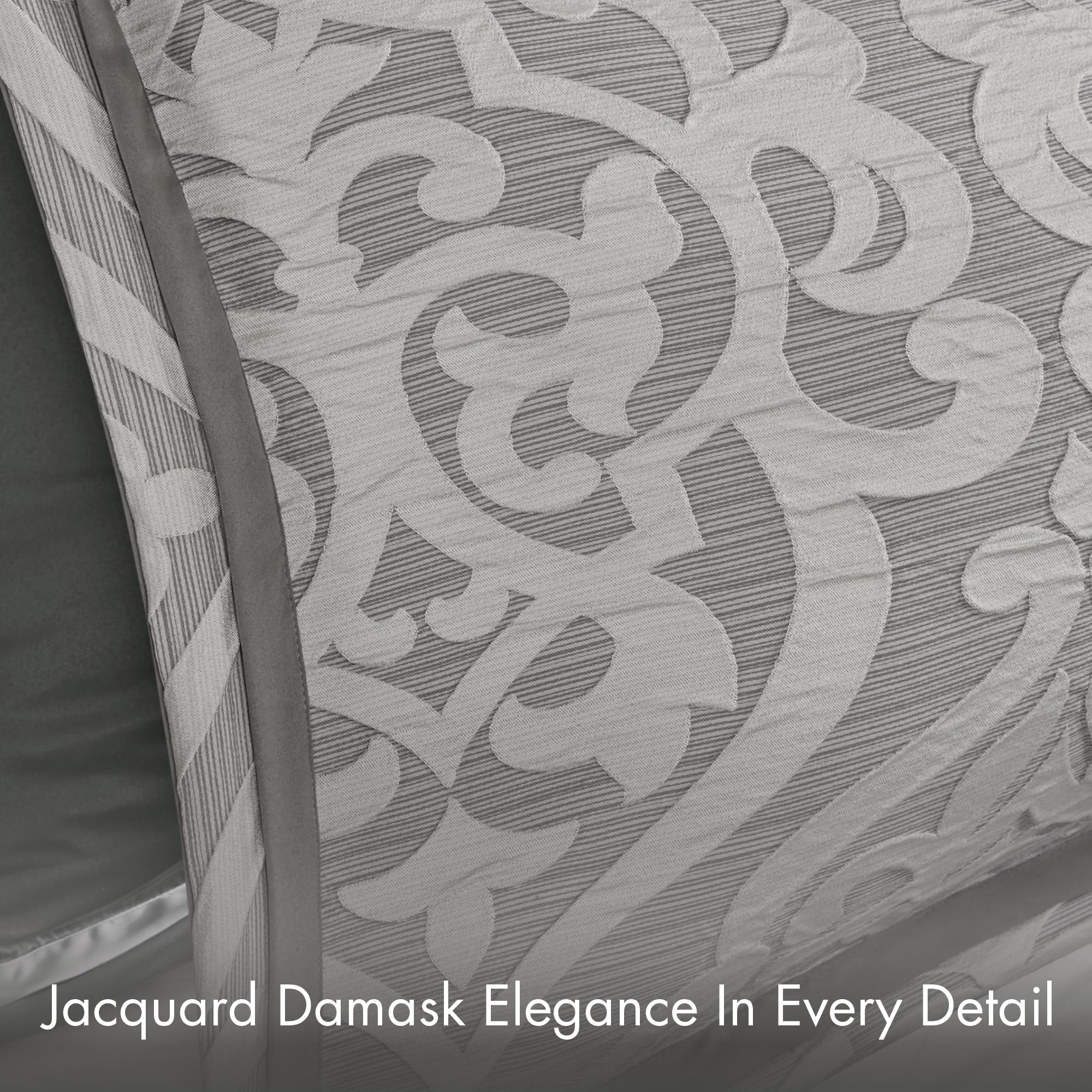 Odette embroidered decorative pillows add subtle texture and detail.