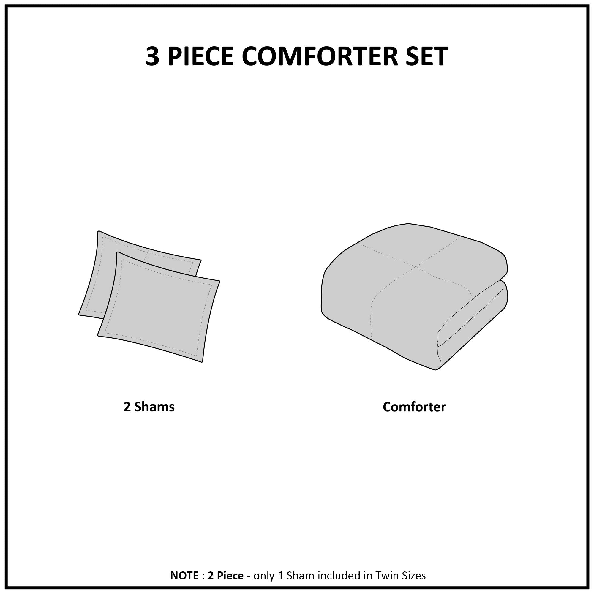 Sham with 2-inch flange enhances bed decor and finish