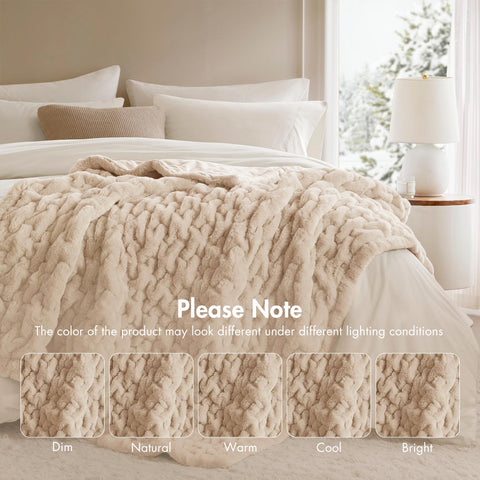 Madison Park Ruched Fur Throw ideal gift for cozy moments.