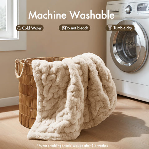 Madison Park Ruched Fur Throw with OEKO-TEX certification for quality.