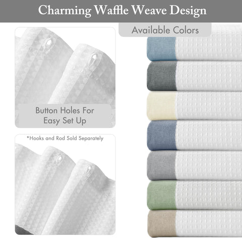 Madison Park Spa Waffle Shower Curtain with 3M Scotchgard treatment repels moisture