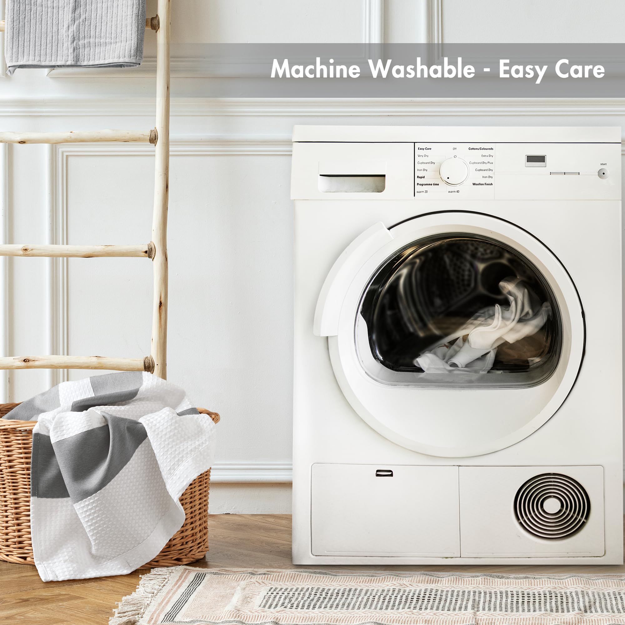 Madison Park Spa Waffle Shower Curtain easy care with cold machine wash