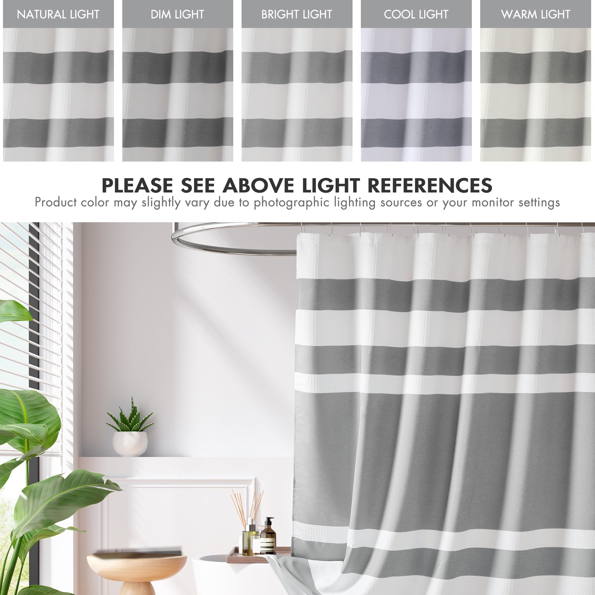 Madison Park spa waffle curtain 3M moisture treatment helps resist moisture and stains
